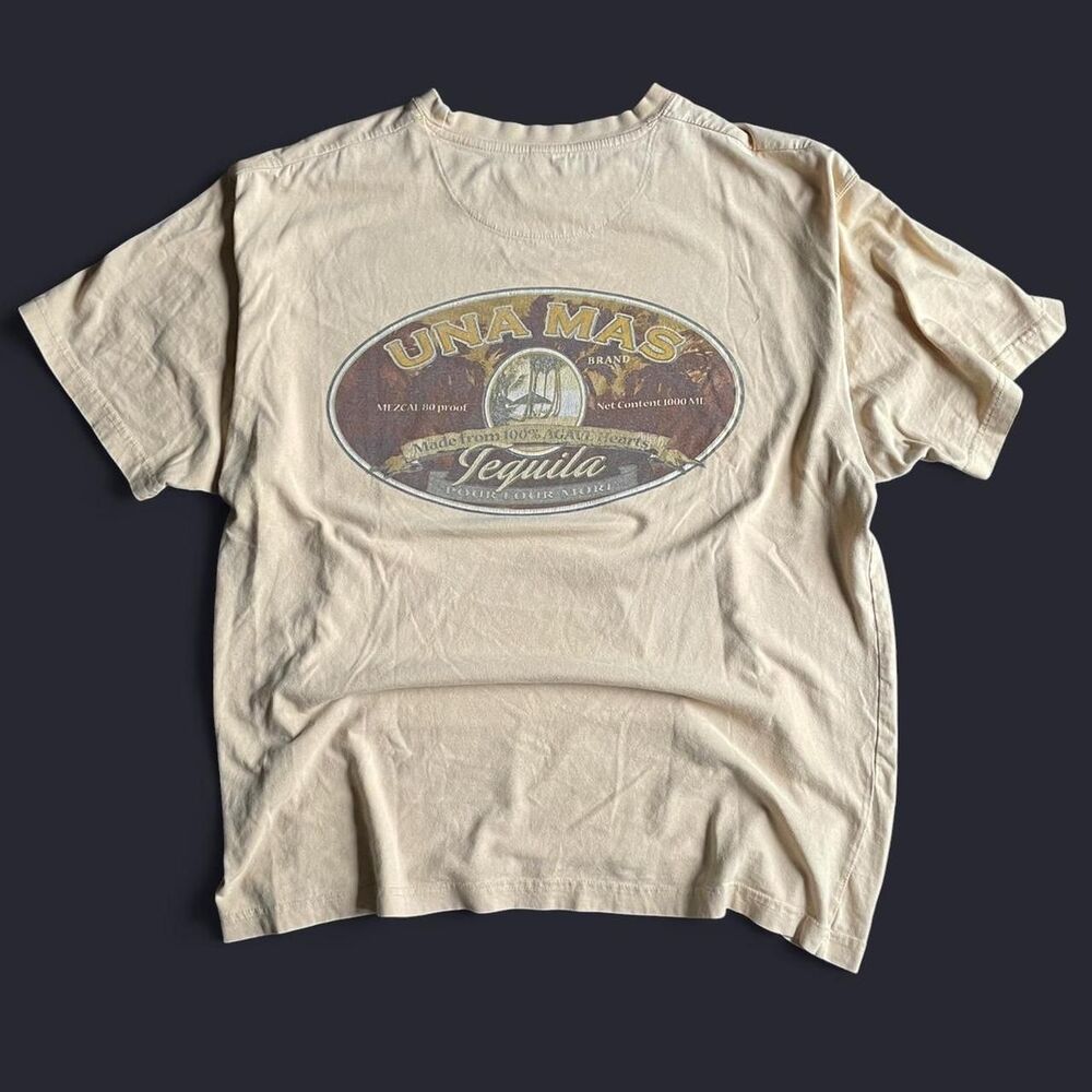Y2K Tequila Shirt Una Mas Mezcal Agave Tan Mens XL